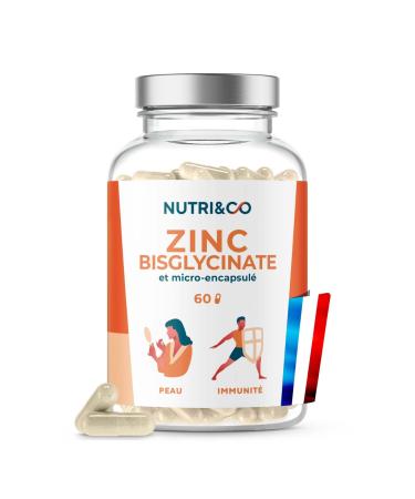 NUTRI & CO TRAACS® Patented Zinc Bisglycinate + Selenium – High Absorption 100% of AR in 1 Capsule – Food Supplement Immunity Skin Hair Fertility – 60 Capsules – Made in France