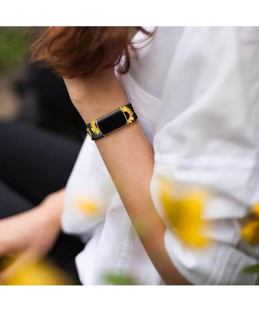 Ouwegaga Compatible Fitbit Charge 5 Bands for Women - Small Black Sunflower - Buy Online on GoSupps.com