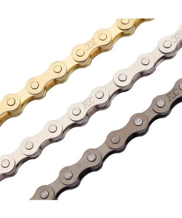 ZHIQIU FSC F410 1-Speed Ti-N Gold Bicycle Chain - 1/2 x 1/8-Inch 104L - Buy Online on GoSupps.com