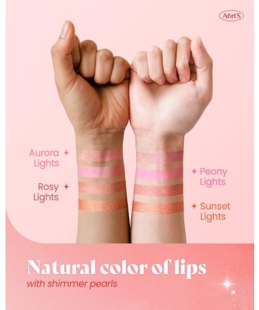 AMTS Tinted Lip Balm-Rosy Lights | Hydrating Glitter Lipstick for Soft Lips | Pearl Shimmering Korean Lip Tint - Buy Online on GoSupps.com