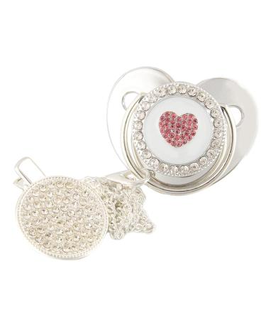 Luxury Cartoon Crown Heart Shape Baby Pacifier | Rhinestone Bling Soother for Infants | Perfect Baby Shower Gift - Buy Online on GoSupps.com