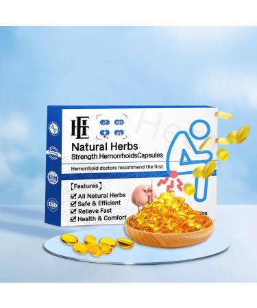 ZXBM Heca Natural Herbal Strength Hemorrhoid Capsules Hemorrhoid Treatment Hemorrhoid Suppository Herbal Hemorrhoid Relief Capsules (14pcs)