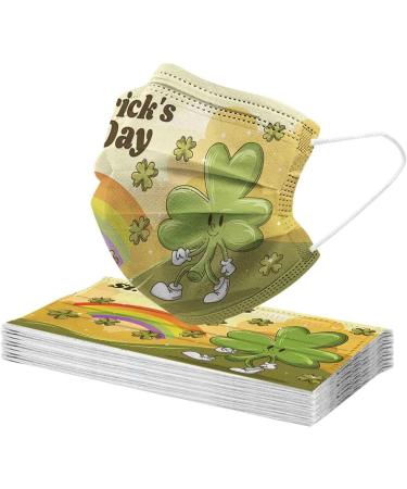 50PCS St Patricks Day Disposable Face_M sks for Adults 3-Layer Breathable Protection Holiday Party Decorations for Women Men - Buy Online on GoSupps.com