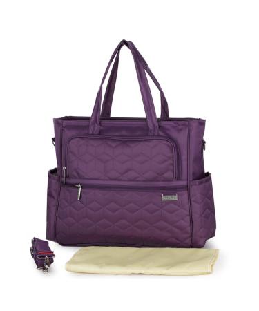 Yimidear Multifunctional Baby Diaper Mummy Changing Bag Waterproof Nappy Bag Tote Shoulder Bag Purple