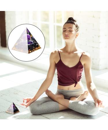 6cm Amethyst Crystal Pyramid - Tree of Life Desktop Ornament for Yoga & Meditation | Home Decoration - Buy Online on GoSupps.com