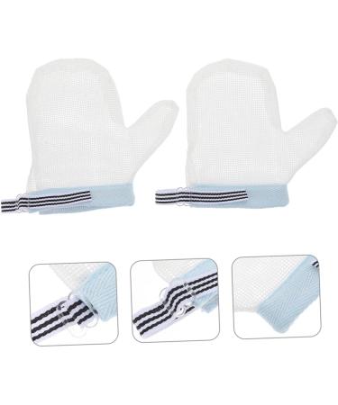 Healifty Children's Anti-Eating Gloves 2 Pairs | Thumb Protector Baby Hand Mittens | Finger Sleeves Nylon Baby Cot Blue x2pcs - Buy Online on GoSupps.com