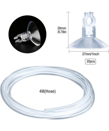 HC Aquarium Suction Cups & Air Hose Holder - 20pcs Set for 4mm Airline Hoses | Ideal for Gas Delivery - Buy Online on GoSupps.com