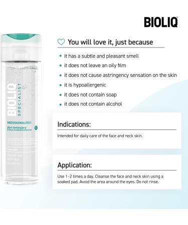 Bioliq - Specialist Toning Water - Restores Skin Balance, Mattifies All Day with Oleanolic Acid, NDGA, & Aloe Vera Leaf Extract for Skin Care - 200 ml - Buy Online on GoSupps.com