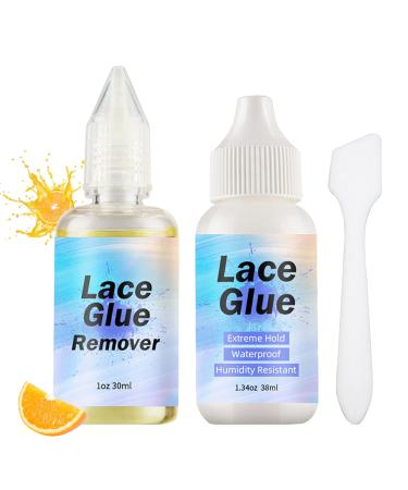 Wig Glue Remover & Wig Adhesive Set Hair Bonding Glue Fast Acting Glue Remover & Hair Extension Tapes Kit to Wigs for Women Lace Front Wig Poly Hairpieces Toupee Cosmetic Hair Systems Lace Wig Glue 02