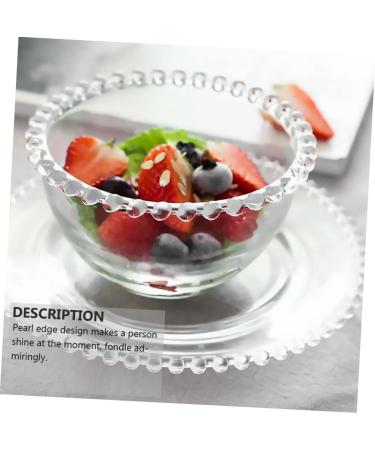 MAGICLULU Glass Plates 1pc Food Chic Beaded Appetizer Dipping Trim Serving Vintage Small Side Condiment Cream Soy Kitchen Transparent 8.5X8.5X4CM - Buy Online on GoSupps.com