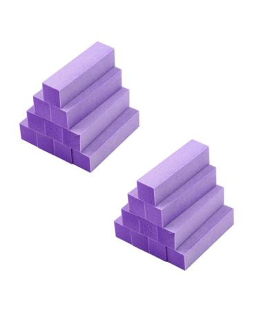 VENEKA 20X Buffing Sanding Buffer Block Files Acrylic Pedicure Manicure Nail Art Tips (Color: Purple)