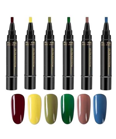 Gel nail polish pens - quick-drying paint pens 6 colors | Gel manicure polish pen. No UV design for safer and more convenient application. - Buy Online on GoSupps.com