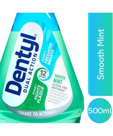 Dentyl Dual Action Smooth Mint Mouthwash 500ml - Plaque-Reducing CPC Formula - Buy Online on GoSupps.com