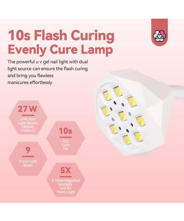 SAVILAND Rechargeable U V Lamp for Gel Nails: 27W Smart Sensor U V Nail Lamp Portable 10s Flash Cure Nail Lamp for Gel Nails Mini Fast Dry LED Nail Lamp Nail Dryer Nail Artist Travel Home Use A Lotus White - Buy Online on GoSupps.com