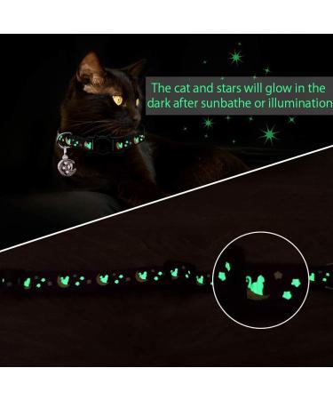 2PCS Glow in The Dark Breakaway Cat Collars with Bell - Adjustable Kitten Collars in Purple+Pink - Buy Online on GoSupps.com