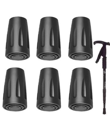 Replacement Rubber Tips for Canes 6 Rubber Walking Stick Tips | Walker Replacement Tips for Seniors Rubber Leg Tips Cane Accessories Rubber Feet Hixip