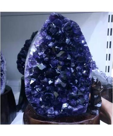 Room Decoration Very Beautiful Natural Uruguay Purple Amethyst Amethyst Quartz Quartz Crystal+Stand 750g - Buy Online on GoSupps.com