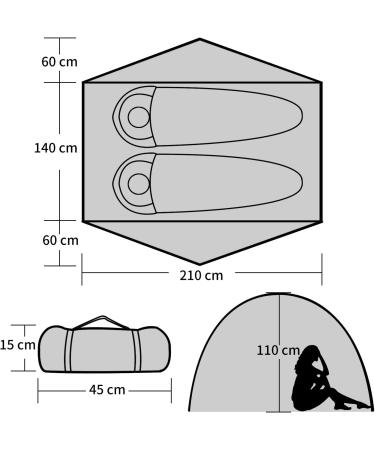 BISINNA 2 Person Camping Tent - Lightweight & Waterproof for Family Camping, Hiking, and Travel | Orange - Buy Online on GoSupps.com