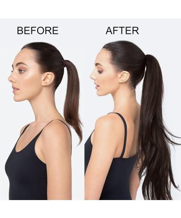 Runature Braid Extensions - Real Chocolate Brown Remy Hair 22 Inch Long Clip-In Ponytail 80g #4 - Buy Online on GoSupps.com