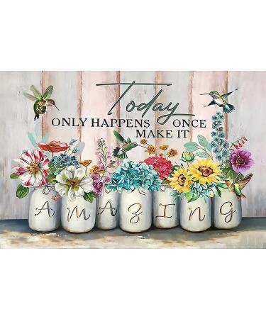 Stamping Cross Stitch Kit, Hummingbird and Flower Counting Cross Stitch Kit for Adult Beginners, Full Line DIY Cross Stitch Stitching Kit for Home Decor Cross Stitch Patterns 11.8x15.7 inches AKW019