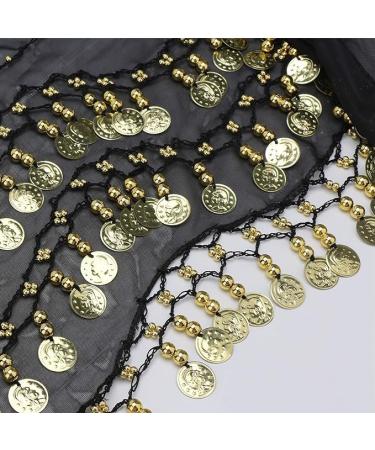 BooCooberg Belly Dance Hip Cloth & Pirate Costume for Women | 128 Gold Coins Scarf for Yoga Zumba & Latin Dance - Buy Online on GoSupps.com