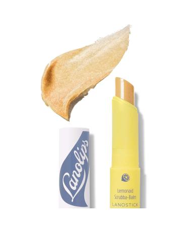 Lanolips Lemonaid Scrubba Balm - Exfoliating Lip Balm with Sugar Crystals & Lanolin for Dry Lips (3.3g / 0.116 oz) - Buy Online on GoSupps.com