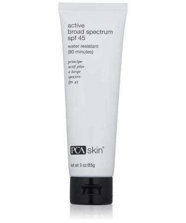 PCA SKIN Active Broad Spectrum SPF 45 - Zinc Oxide Water-Resistant Face & Body Sunscreen Lotion  Reef-Friendly  Oxybenzone & Oil-Free Formula (3 fl oz) 3 Ounce (Pack of 1)