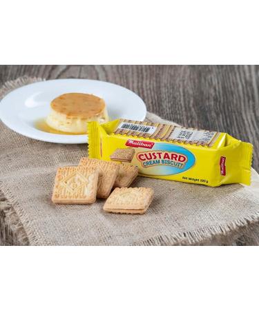 Maliban Custard Cream Biscuit | 100G | Authentic Taste | Tasty and Healthy | Highly Nutritive | Sri Lankan Origin (Pack of 2) Custard Cream Pack 2 - Buy Online on GoSupps.com