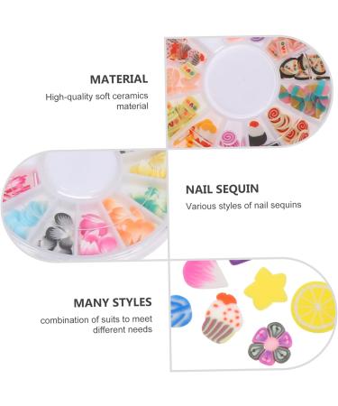 minkissy 48 Boxes Soft Pottery Nail Accessories Charms Fruit Slice Patch Polymer Spacer Beads Scrapbooking Embellishment Nail Decorations Round Spacer Beads Bulk Polymer Clay 3d Assorted - Buy Online on GoSupps.com