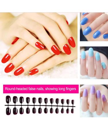 dijiusidy Nail Set Glossy French Style Scratch Resistant Press-on Fingernails Strong Viscosity Adjustable Solid Manicure Stickers Type 3 - Buy Online on GoSupps.com