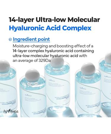 ISNTREE Ultra-Low Molecular Hyaluronic Acid Toner 300ml 10.14 fl oz + Hyaluronic Acid Aqua Gel Cream 100ml 3.38 fl oz - Buy Online on GoSupps.com