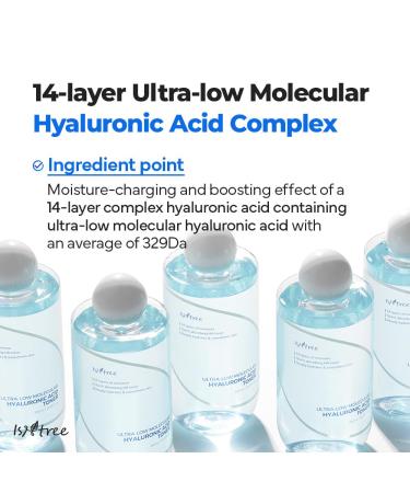 ISNTREE Ultra-Low Molecular Hyaluronic Acid Toner 300ml, 10.14 fl.oz | Korean Skincare | Quick Absorbing | Deep Hydration & Skin Smoothing | Vegan & Fragrance-Free - Buy Online on GoSupps.com