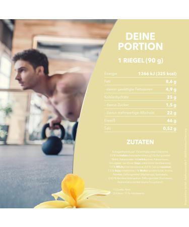 Best Body Nutrition Protein Block - Vanilla | 51% Protein per Bar | 15 x 90g | 1.35kg - International Shipping Available - Buy Online on GoSupps.com