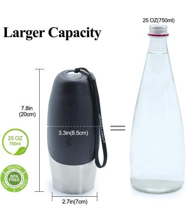 Vivaglory 750ml Stainless Steel Dog Water Bottle | Portable & Leak-proof Pet Drinking Container for Hiking & Walking - Buy Online on GoSupps.com