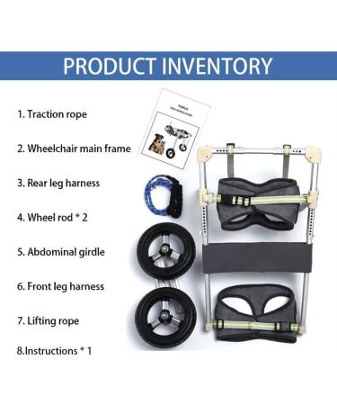 Adjustable Height Rear Leg Support Wheelchair Hind Leg Dog Wheelchair Pet Dog Rehabilitation Wheelchair Suitable for Adult Dogs (Size : XL) X-Large - Buy Online on GoSupps.com