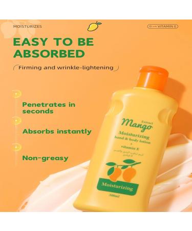 Mango Body Lotion Ultra Hydrating & Nourishing Daily Moisturizer with Vitamin E for Deeply Repairs Dry Rough Skin Long-Lasting Smoothness Non-Greasy Fast-Absorbing Formula for All Skin Types 10.58 oz - Buy Online on GoSupps.com