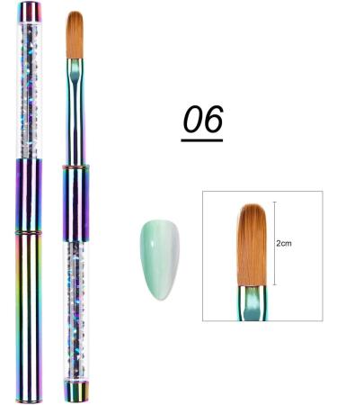 RIYAN Dual Ended Nail Art Acrylic UV Gel Extension Builder Flower Painting Pen Brush UV Gel Nail Art Brush Manicure Tool 6 - Buy Online on GoSupps.com