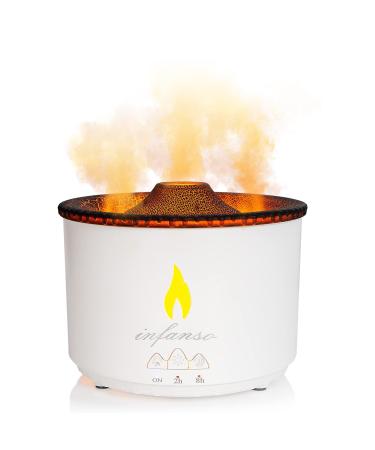 InFanso Essential Oil Diffuser Aromatherapy Diffusers Volcano Humidifier for Home Bedroom Spa Office Yoga 360ML Flame Diffuser with 2 Mode Timer Auto-Off Protection and Adjustable Fog Knob