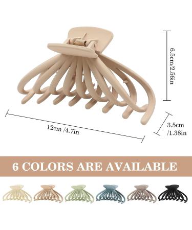 6Pcs Extra Large Neutral Hair Clips for Women - Matte Jumbo Strong Hold Hair Claws for Thick Thin Hair - Non-slip Jaw Claw Clip with Box - Hair Accessories for Christmas Gifts - Buy Online on GoSupps.com