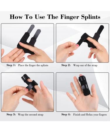 ACWOO Finger Splints 2 Pcs - Adjustable Fixing Belt, Metal Support - Trigger Finger Splint for Broken Finger, Arthritis Pain Relief - Buy Online on GoSupps.com