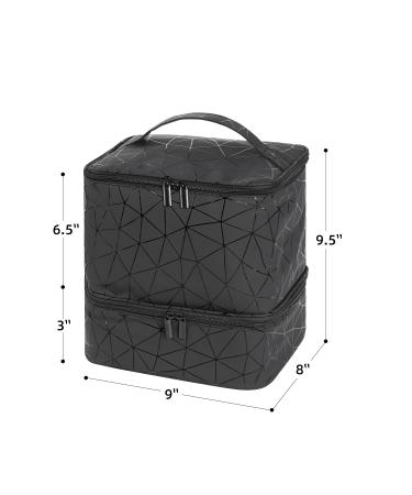JEWERADO Nail Polish Organizer with UV Light - Double-layer Carrying Case for 30 Bottles - Travel Portable Storage Bag for Manicure Set - Black - Buy Online on GoSupps.com