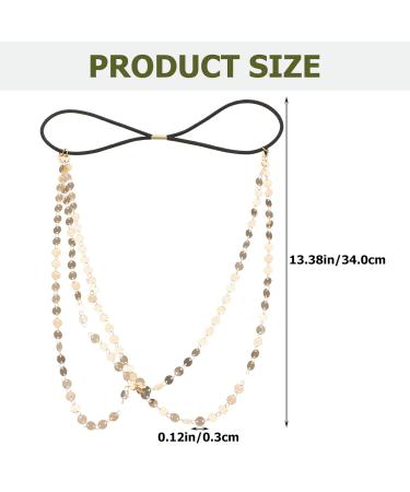 Frcolor Women's 2 Layers Metal Chain Headdress - Gold Party Hair Band for Elegant Hairstyles - Buy Online on GoSupps.com