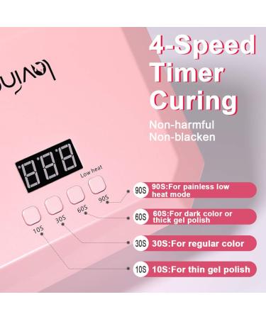 Lavinda 56W Cordless UV LED Nail Lamp | Rechargeable Gel Polish Dryer | Professional Pink Wireless Nail Light - Buy Online on GoSupps.com