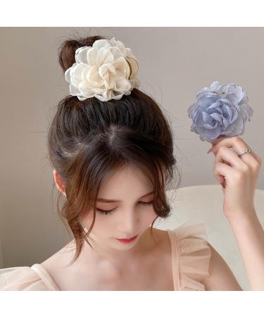 hgnxa Korean Meatball Head Hairpin Clip Head Female Headdress Camellia Elegant Temperament Hair Accessories Gray - Buy Online on GoSupps.com