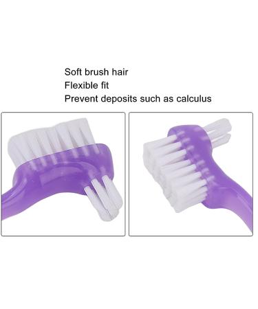 ZJchao False Teeth Cleaning Brush & Portable Denture Container - Elderly Gift for Home & Travel - Purple - Buy Online on GoSupps.com