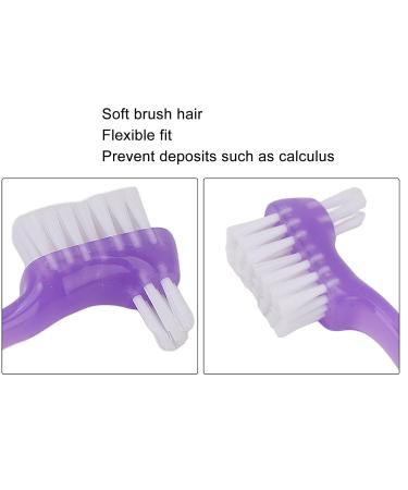 Denture Brush Dual Head Toothbrush - Effective Hard Brush for False Teeth & Denture Care | International Shipping Available - Buy Online on GoSupps.com