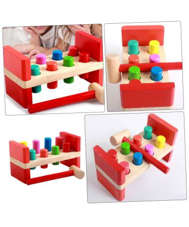 Ibasenice Colored Knock Stand Desktop Toy Set - Wooden Hammer Cutting Puzzle & Striking Toys for Kids - Buy Online on GoSupps.com