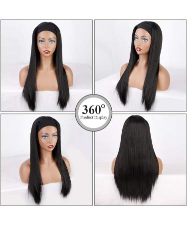 Jakejay Headband Wigs for Black Women - Synthetic Brazilian Ombre Long Straight 22in Blonde & Black Styles - Buy Online on GoSupps.com
