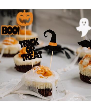 UXYOKM 24Pcs Halloween Cupcake Toppers Pumpkin Witch Hat Ghost Bats Boo Trick or Treat Cupcake Picks Baby Shower Birthday Halloween Themed Party Cake Decorations Supplies Halloween B - Buy Online on GoSupps.com