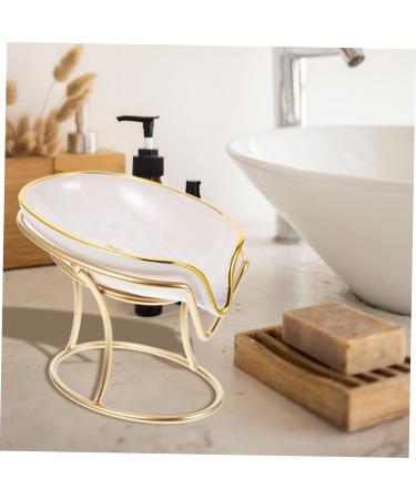 Amosfun 2pcs white light luxury soap holder Accessories decorate Storage food storage containers soap dish dollhouse tv Decorative Soap Holder Bathroom Soap Organizer leaf - Buy Online on GoSupps.com